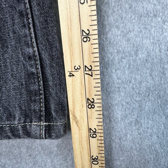 Bluer than Indigo Jeans Mens 35 Classic Straight Selvage Button Fly Black Washed - Picture 9 of 10